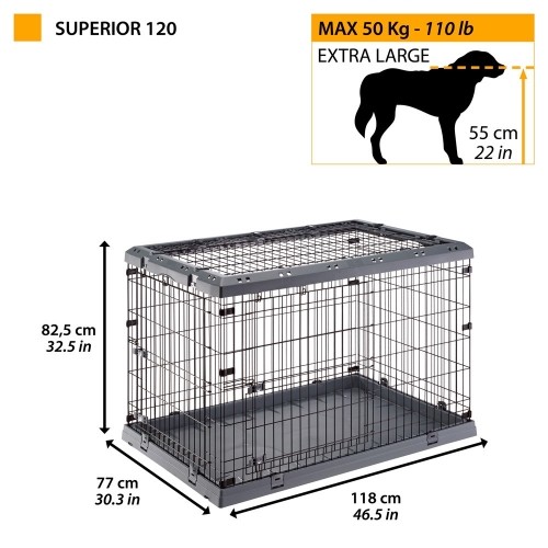 FERPLAST Superior 120 - dog cage - 118 x 77 x 82.5 cm image 2