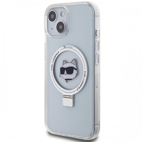 Karl Lagerfeld Ring Stand Choupette Head MagSafe Back Case Aizsargapvalks Priekš Apple iPhone 15 image 2