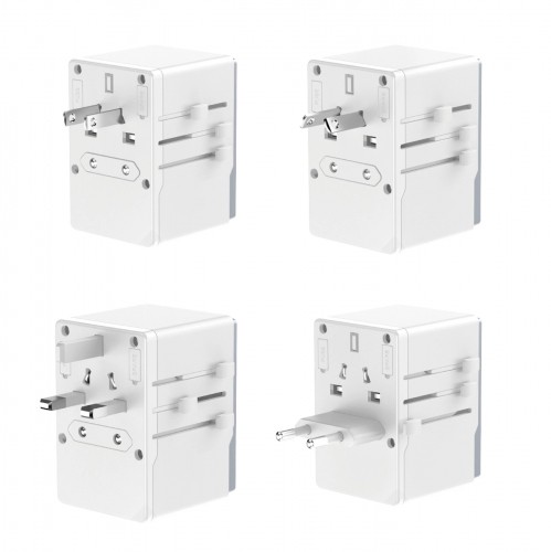 Dudao A65Pro 65W EU | US | JP | AUS | UK travel adapter 2x USB-C 2x USB-A - white image 2