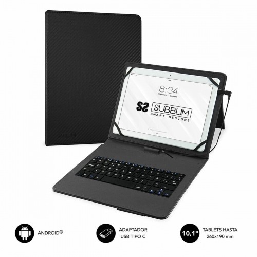 Case for Tablet and Keyboard Subblim SUB-KT1-USB001 Black Spanish Qwerty image 2