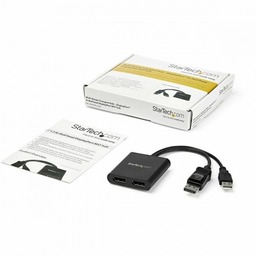 USB Hub Startech MSTDP122DP Black 4K Ultra HD image 2