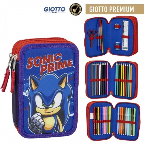 Triple Pencil Case Sonic Blue 12,5 x 6,5 x 19,5 cm image 2