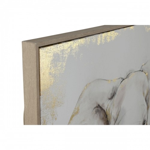 Glezna Home ESPRIT Balts Bēšs Pelēks Bronza Zilonis Koloniāls 100 x 4 x 140 cm (2 gb.) image 2