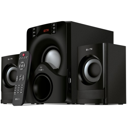 2.1 speakers SVEN MS-312, black, Bluetooth, FM, USB, Display, RC unit, power output 20W+2x10W (RMS) image 2
