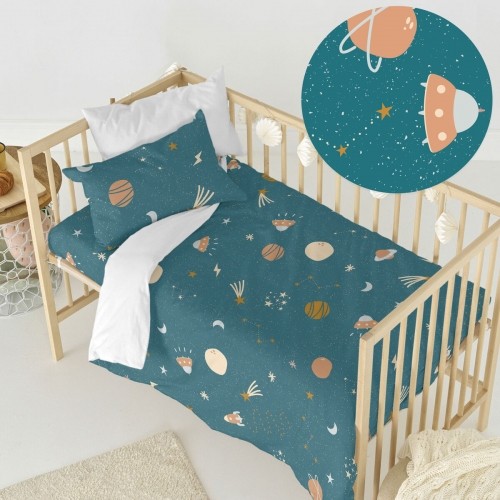 Duvet cover set HappyFriday Mini universe Multicolour Baby Crib 2 Pieces image 2