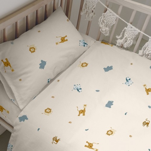 Duvet cover set HappyFriday Mini Animals Multicolour Baby Crib 2 Pieces image 2