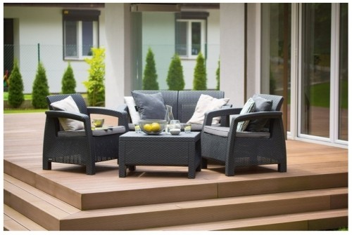 Keter Corfu set outdoor furniture set Graphite, Grey image 2