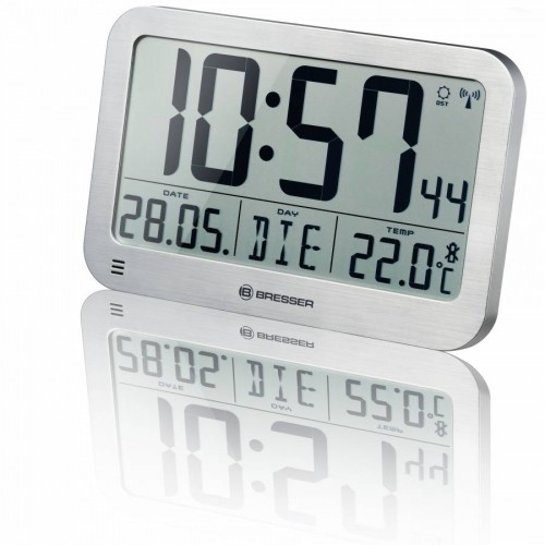 Wall /Table Clock silver Bresser MyTime MC LCD image 2