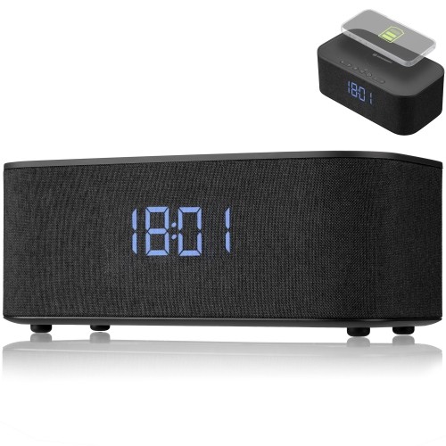 BRESSER Bluetooth speaker with alarm clock and wireless charging function image 2