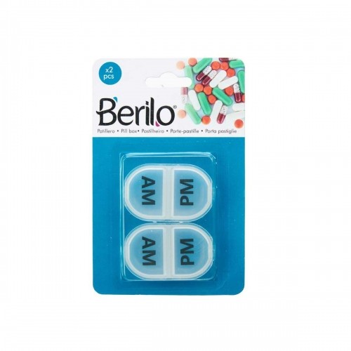 Pillbox with Compartments Set Transparent Plastic (12 Units) image 2