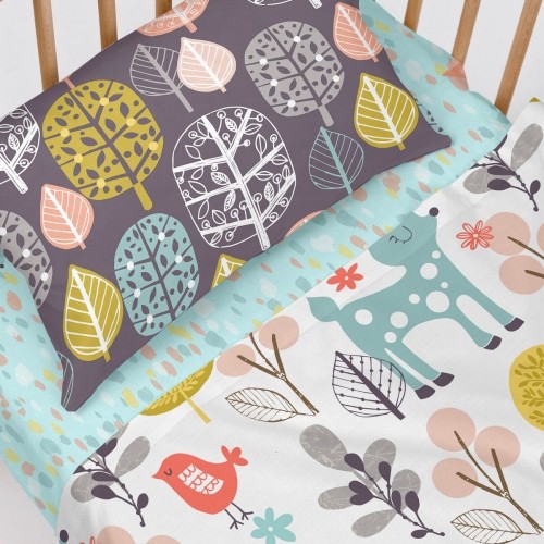 Fitted sheet HappyFriday MOSHI MOSHI Blue Multicolour 60 x 120 x 14 cm image 2