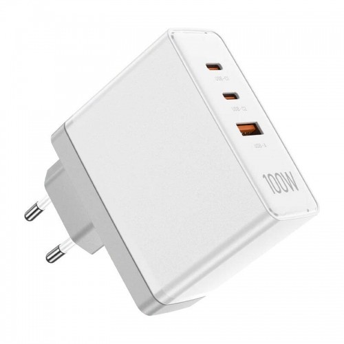 Wall charger, Vention, FEGW0-EU, 2xUSB-C, USB- A, 100W|100W|30W, GaN (white) image 2