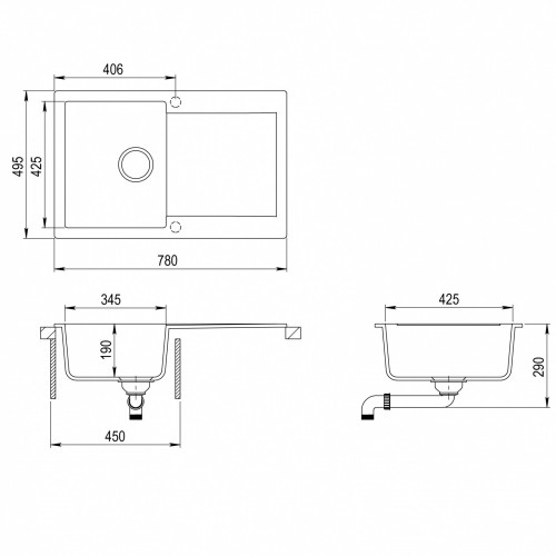 Sink Teka Clivo 45 B-TQ, onyx image 3