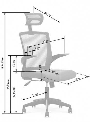 VALOR o. chair, color: black / grey image 2