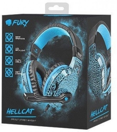 Natec Fury HellCat Gaming Игровые наушники с микрофоном и Подстветкой Синие image 3