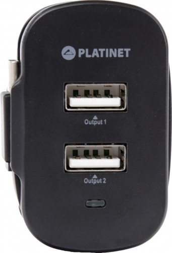 Зарядка Platinet 2xUSB 3,4A + кабель USB-C (44654) image 3
