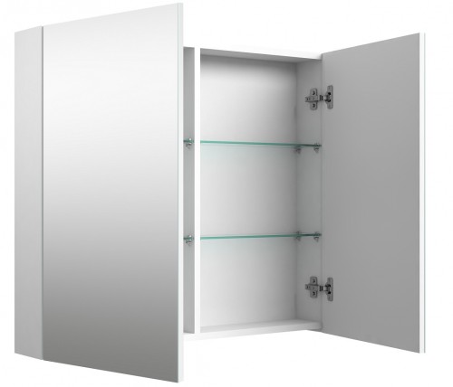 Шкафчик с зеркальными дверцами Raguvos Baldai MILANO 80 CM matt white 1900512 image 3