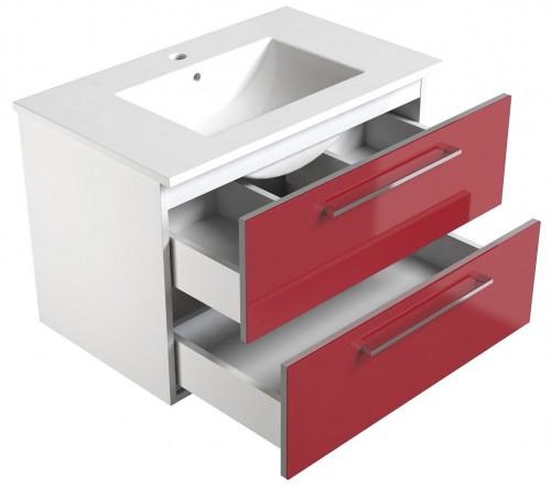 Basin unit with washbasin Raguvos Baldai ALLEGRO 76 CM glossy red/white 11113409 image 3