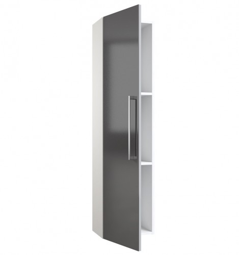 TALL UNIT WITH ACCESSORIES PANEL Raguvos Baldai ALLEGRO 35 CM glossy grey/white 1130207 image 3