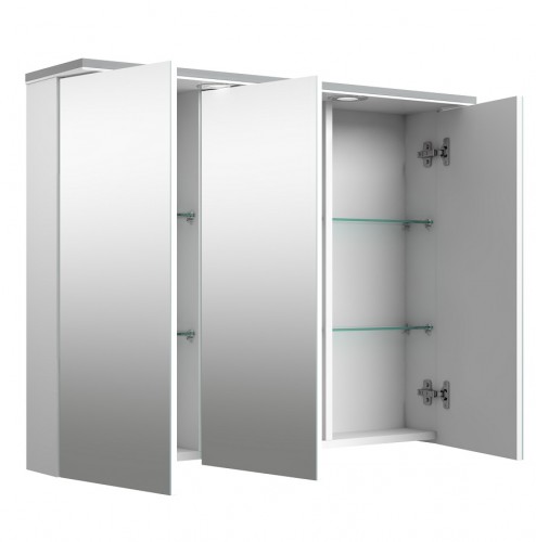 Шкафчик с зеркальными дверцами и LED подсветкой Raguvos Baldai ALLEGRO 91 CM glossy white/white 1104606 image 3