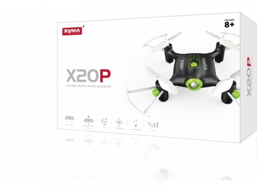 SYMA X20P Quad-Copter 2.4G 4 kanālu Drons / Melns / Zaļš image 3