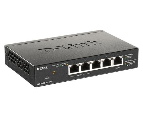 D-Link DGS-1100-05PDV2 network switch Managed Gigabit Ethernet (10/100/1000) Power over Ethernet (PoE) Black image 3