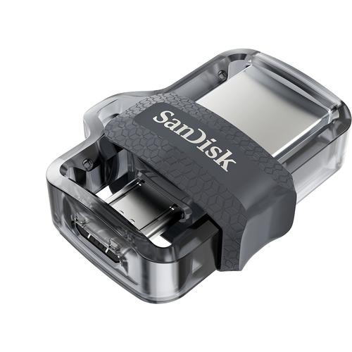 SanDisk Ultra Dual m3.0 USB flash drive 64 GB USB Type-A / Micro-USB 3.2 Gen 1 (3.1 Gen 1) Black, Silver, Transparent image 3