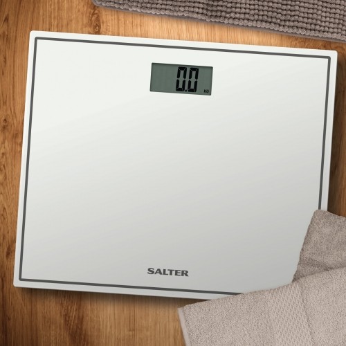 Salter 9207 WH3R Compact Glass Electronic Bathroom Scale - White image 3