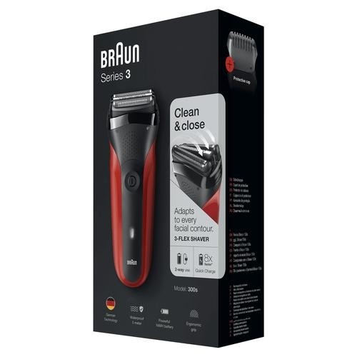 Braun Series 3 300s Foil shaver Trimmer Black, Red image 3