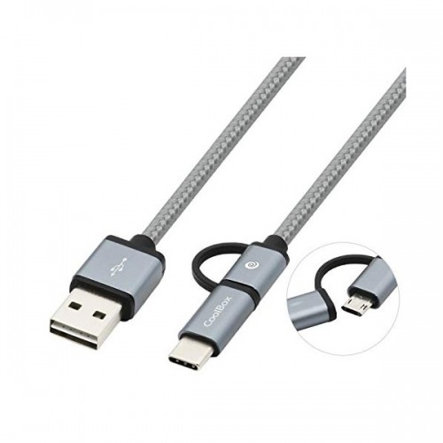 Универсальный кабель USB-MicroUSB/USB C CoolBox COO-CAB-U2MC image 3