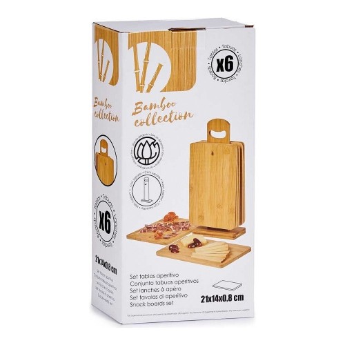 Set Cutting board With support Brown Bamboo (6 Pieces) (21 x 14 x 0,8 cm) image 3