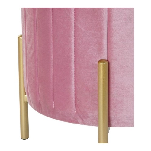 Footrest DKD Home Decor 8424001829828 44 x 44 x 46 cm Pink Golden Metal Velvet image 3