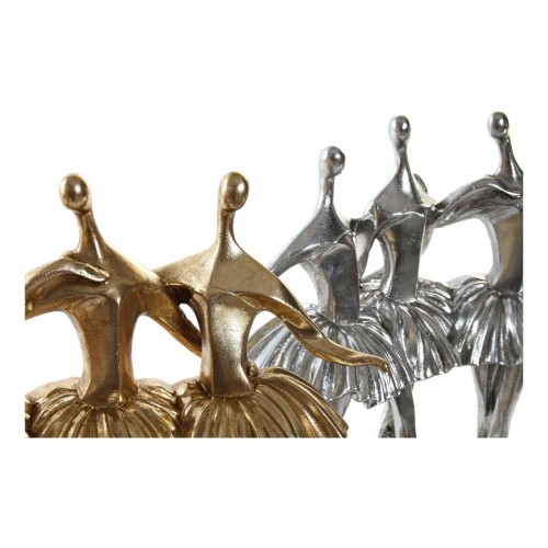 Decorative Figure DKD Home Decor 33,5 x 14,5 x 32 cm Silver Golden Resin Ballet Dancer image 3