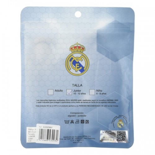 Atkārtoti lietojama auduma higiēnas maska Real Madrid C.F. Bērnu Zils image 3