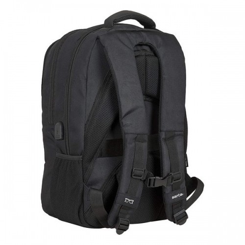Rucksack for Laptop and Tablet with USB Output Safta 15,6'' Black 30 x 43 x 16 cm image 3