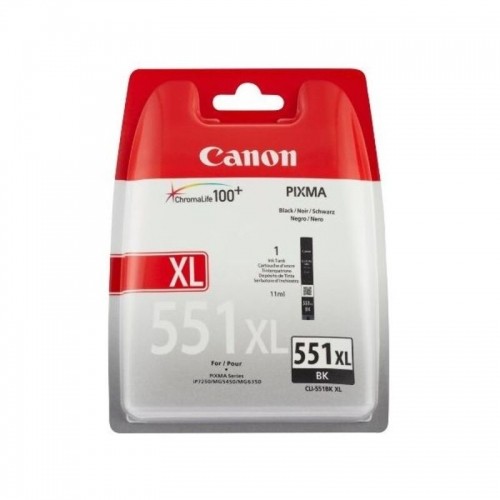Oriģinālais Tintes Kārtridžs Canon CLI-551BK XL IP7250/MG5450 Melns image 3