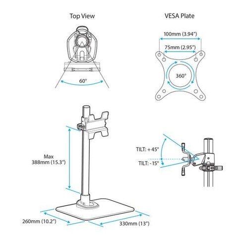 Screen Table Support Startech ARMPIVSTND image 3