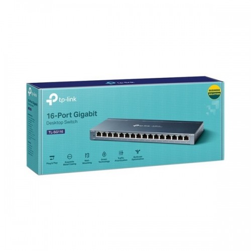 Galda Virsmas Slēdzis TP-Link TL-SG116 RJ45 Melns (16 Ostas) image 3