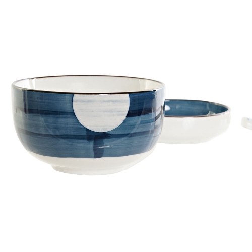 Sushi Set DKD Home Decor 34 x 29,5 x 7,3 cm Porcelain Blue White Oriental (34 x 29,5 x 7,3 cm) image 3