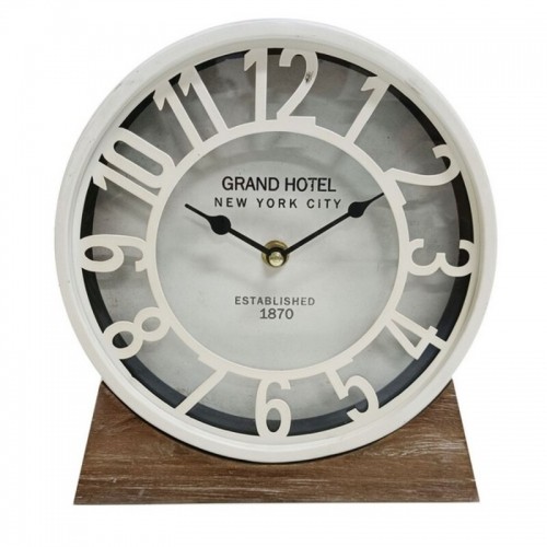 Table clock Versa White MDF Wood (20 x 20 x 6 cm) (Ø 20 cm) image 3