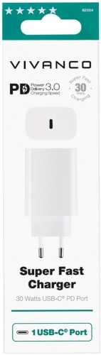Vivanco charger USB-C PD3 30W, white (62304) image 3
