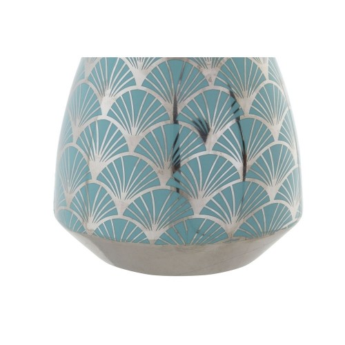 Vase DKD Home Decor Porcelain Turquoise Oriental Chromed 16 x 16 x 18 cm image 3