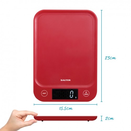 Salter 1067 RDDRA Digital Kitchen Scale, 5kg Capacity red image 3