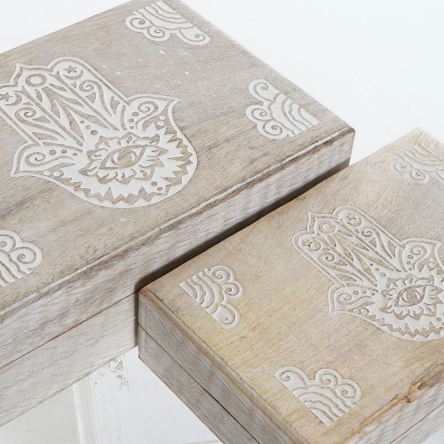 Набор декоративных ящичков DKD Home Decor Древесина манго Индиец (21 x 14 x 6 cm) (2 pcs) (25 x 17 x 8 cm) image 3