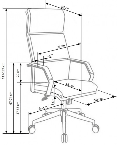 Halmar COSTA chair color: white/black image 3