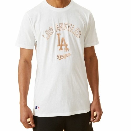 Men’s Short Sleeve T-Shirt New Era MLB Metallic Grapich Print Dodger White image 3