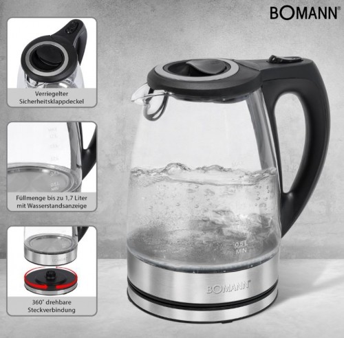 Glass kettle Bomann WKS6032G image 3