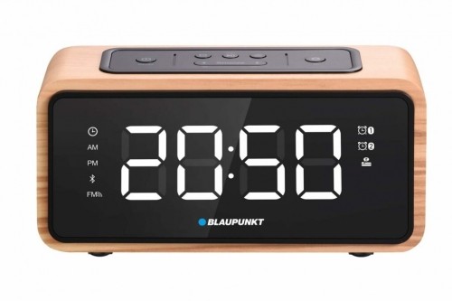 BLAUPUNKT CR65BT Bluetooth Radio Alarm Clock, light wood colour image 3