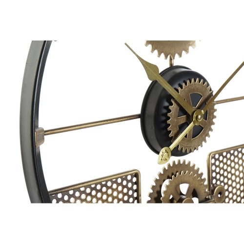 Wall Clock DKD Home Decor 40 x 5,5 x 40 cm Silver Black Golden Iron Gears (2 Units) image 3