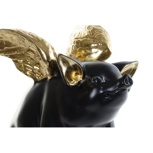 Decorative Figure DKD Home Decor 26 x 17 x 22,5 cm Silver Black Golden Pig (3 Units) image 3